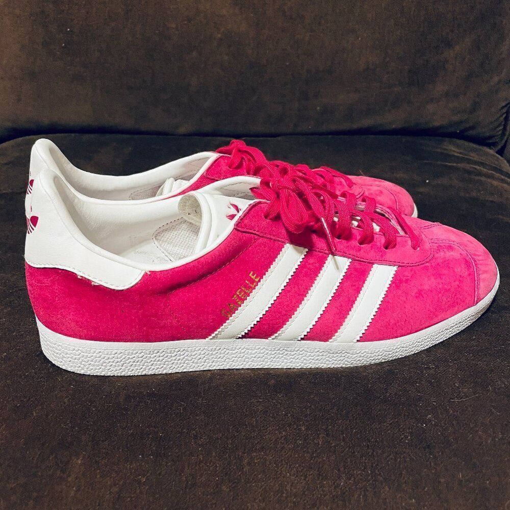 adidas Gazelle Collage Burgundy Suede White Worn Once B41645 2021 11 US 10.5 UK - Picture 5 of 7